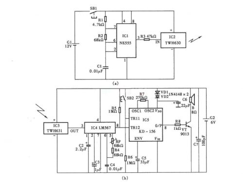 無(wú)線電遙控門鈴電路