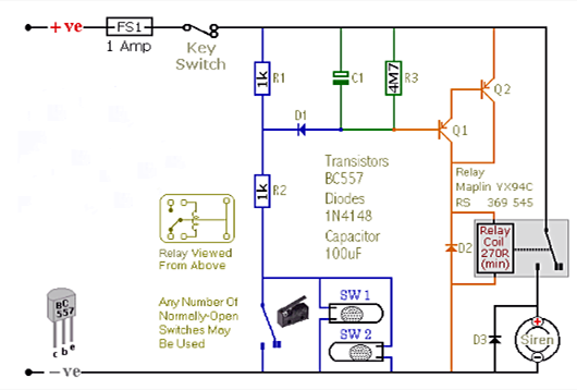 摩托車(chē)報(bào)警器 電路